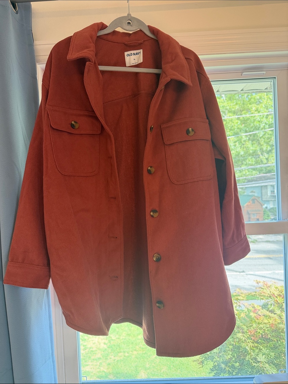 Old Navy Rust Orange Button-Front Utility Jacket
